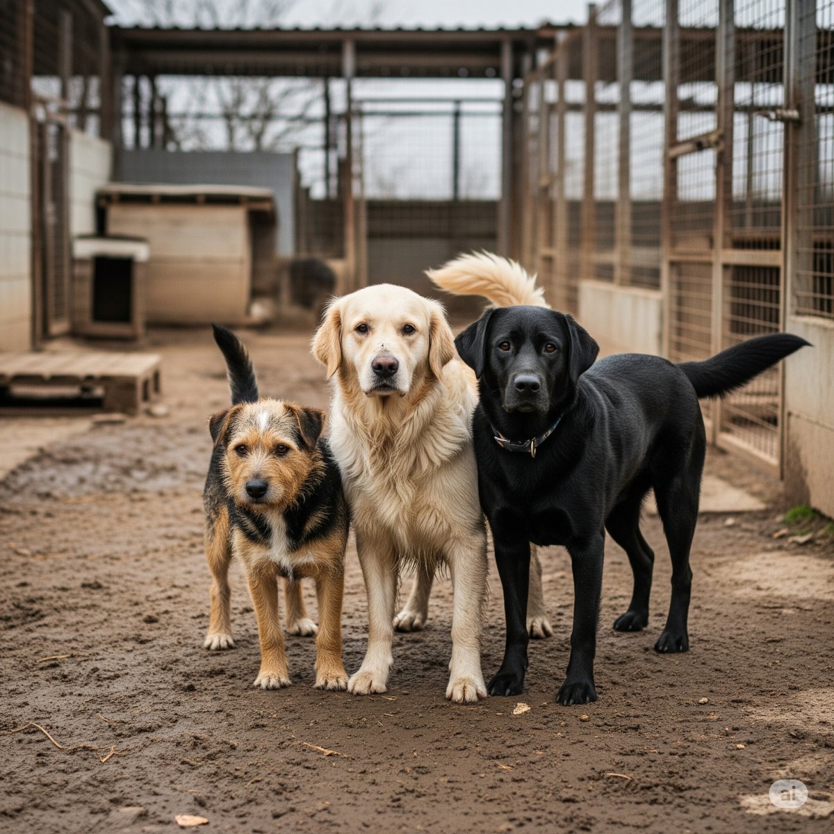 Бездомные собаки в приюте